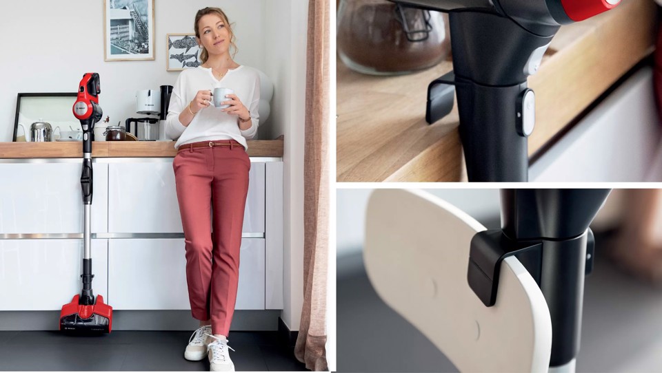 Bosch BCS711PET scopa elettrica Aspirapolvere a bastone Batteria Secco Senza sacchetto 0,3 L Nero, Rosso 3 Ah