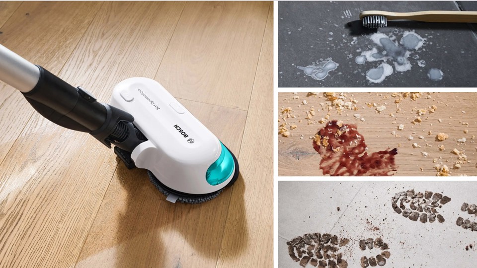 Bosch Scopa elettrica lavapavimenti 2in1 Unlimited 7 ProHygienic Aqua Bianco