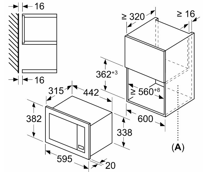 Bosch Serie 2 BEL623MS3 forno a microonde Da incasso Microonde con grill 20 L 800 W Acciaio inossidabile