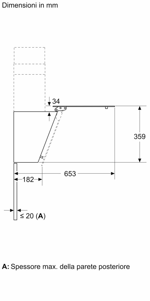 Bosch Serie 2 DWK65DK60 Cappa a muro inclinata 60 cm 3 velocità + 1 intensiva Nero Classe A