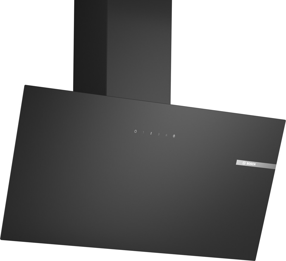 Bosch Serie 2 DWK85DK60 Cappa a muro inclinata 80 cm 3 velocità + 1 intensiva Nero Classe A