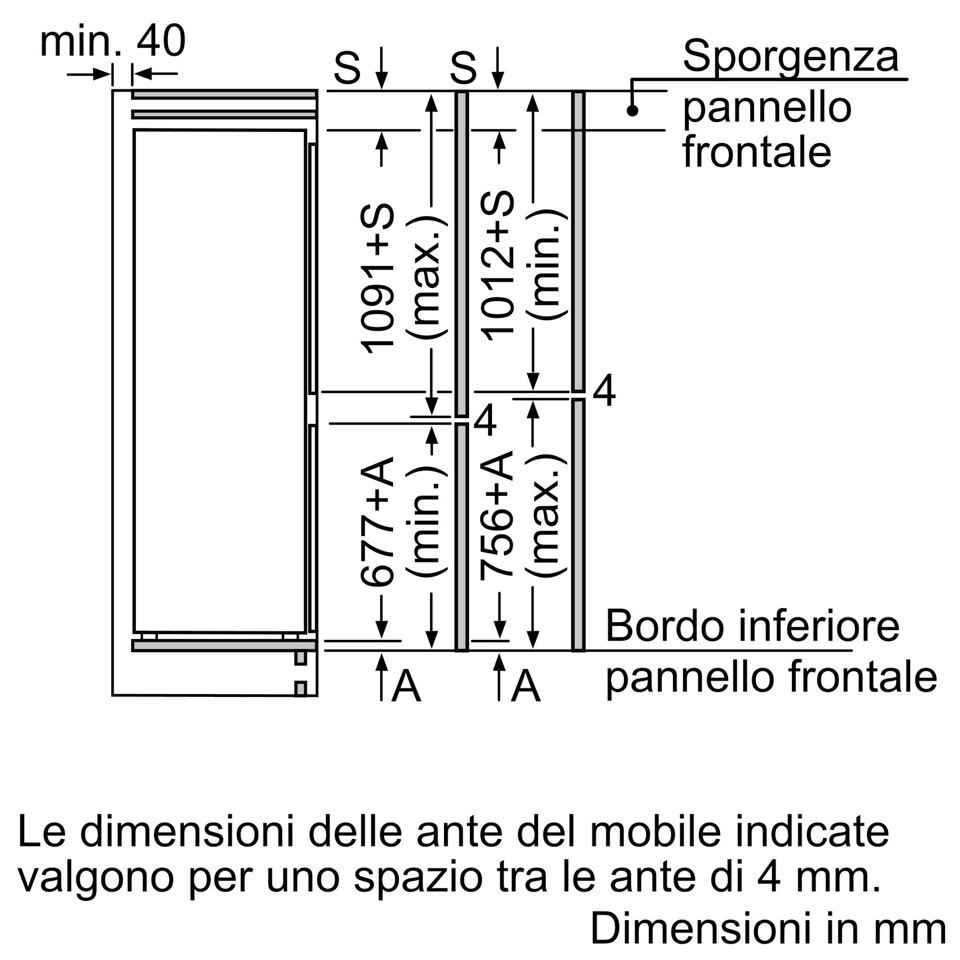 Bosch Serie 2 KIV865SE0 Frigorifero Combinato da incasso 177,2 x 54,1 cm Classe E