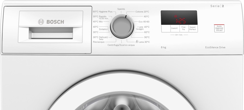 Bosch Serie 2 Lavatrice a carica frontale, , 8 kg, 1200 g/min., Cl. C.