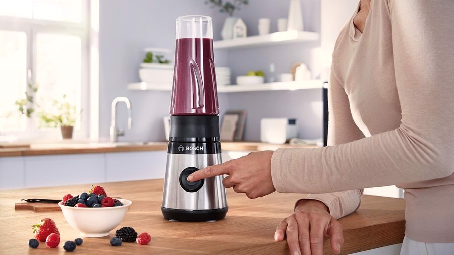 Bosch Serie 2 MMB2111M frullatore 0,6 L Frullatore per sportivi 450 W Nero, Acciaio inossidabile