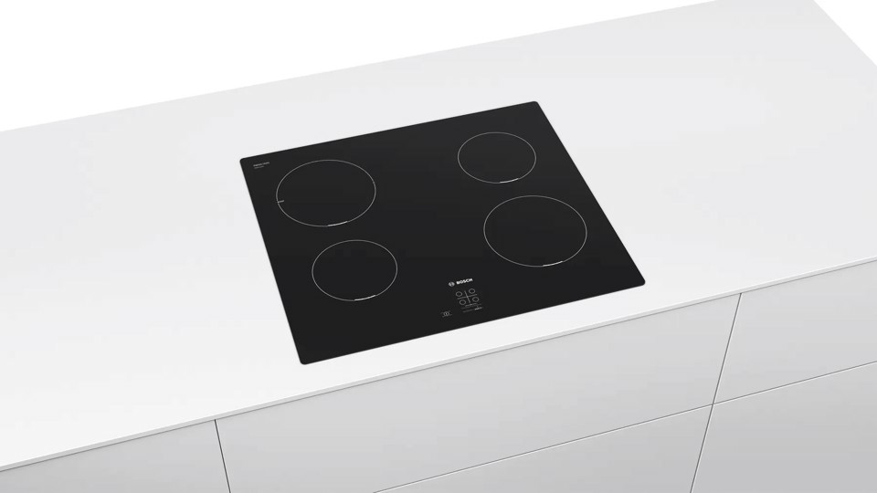 Bosch Serie 2 PUG611AA5E piano cottura Nero Da incasso 60 cm Piano cottura a induzione 4 Fornello(i)