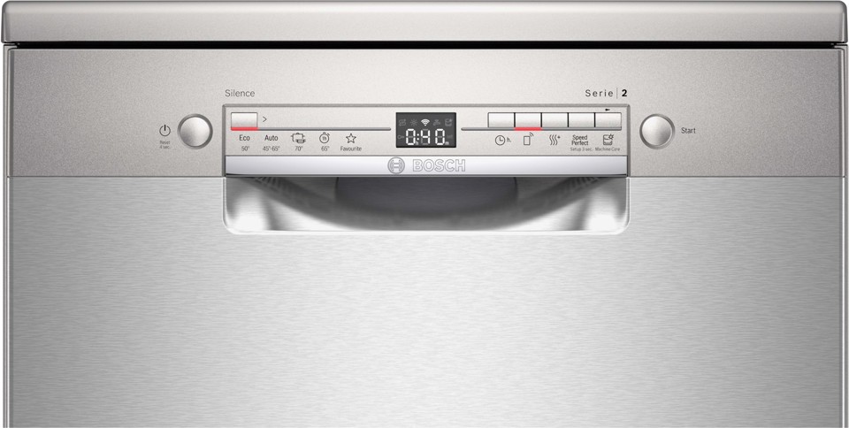 Bosch Serie 2 SMS2ITI33E Lavastoviglie da libera installazione 60 cm Acciaio spazzolato anti-impronta Classe E