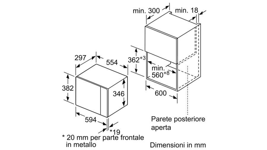 Bosch Serie 4 BFL523MS0 Microonde da incasso 38cm Nero
