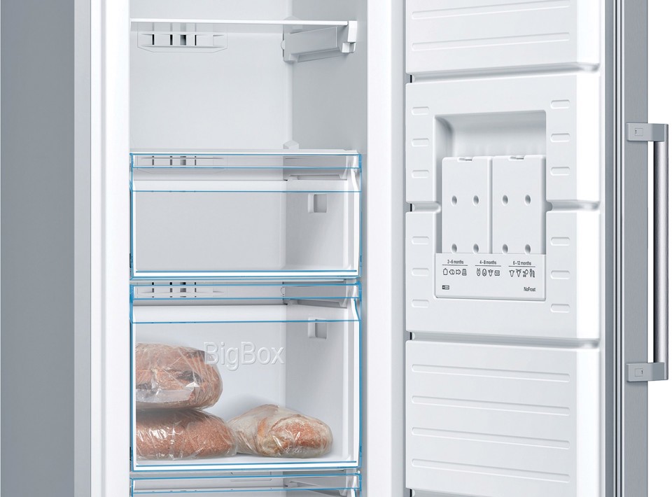 Bosch Serie 4 Congelatore monoporta da libera installazione, 186 x 60 cm, Inox look