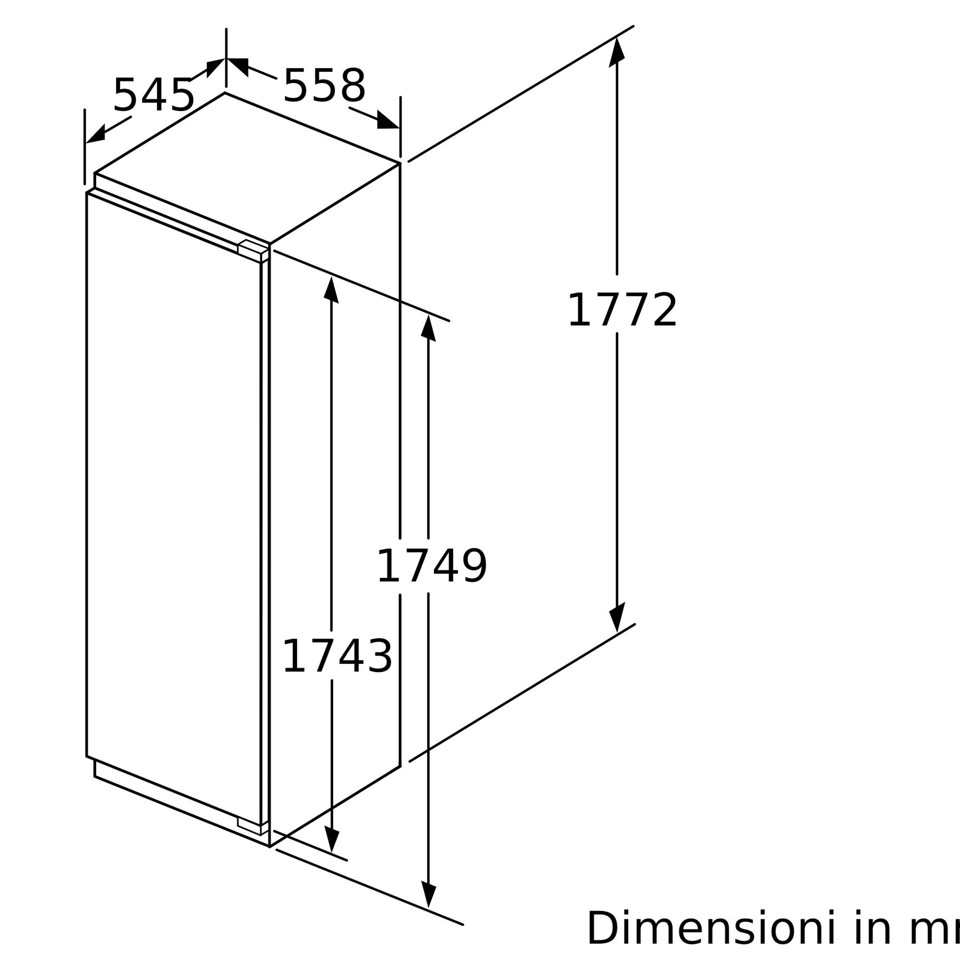 Bosch Serie 4 GIN81VEE0 Congelatore Verticale da incasso 177,2 x 55,8 cm Classe E