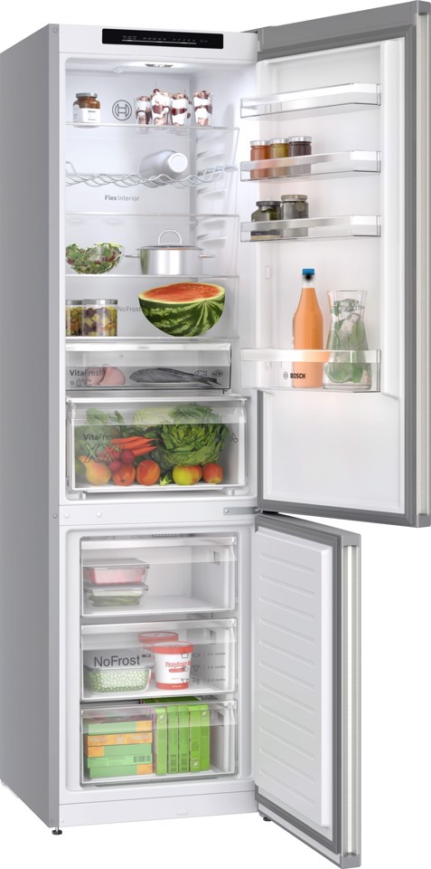 Bosch Serie 4 KGN392I1F Frigorifero Combinato da libera installazione 203 X 60 cm Acciaio anti-impronta Classe A-10%