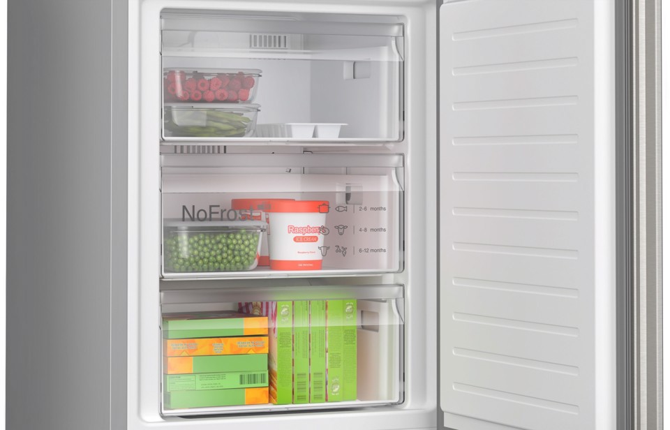 Bosch Serie 4 KGN392I1F Frigorifero Combinato da libera installazione 203 X 60 cm Acciaio anti-impronta Classe A-10%