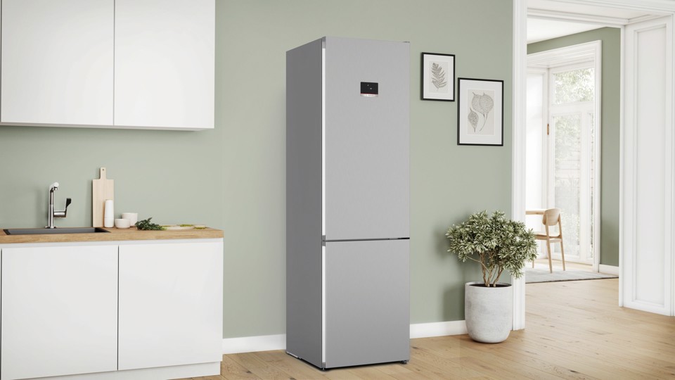 Bosch Serie 4 KGN397LDF Frigorifero Combinato da libera installazione 203 X 60 cm Metal look Classe D