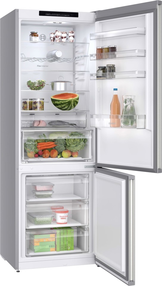 Bosch Serie 4 KGN492IAF , Frigorifero combinato da libera installazione, 203 x 70 cm, Acciaio spazzolato anti-impronta Classe A