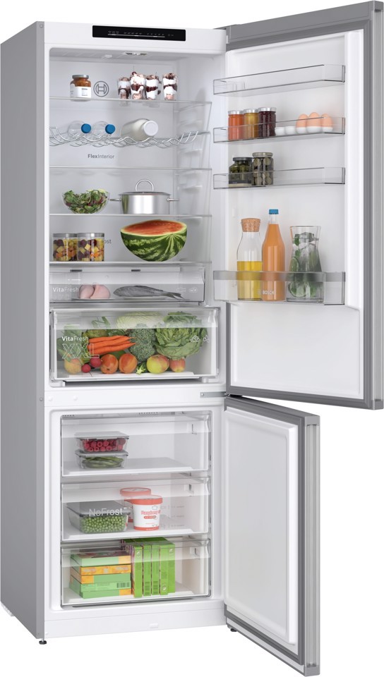 Bosch Serie 4 KGN492LDF Frigorifero Combinato da libera installazione 203 x 70 cm Metal look Classe D