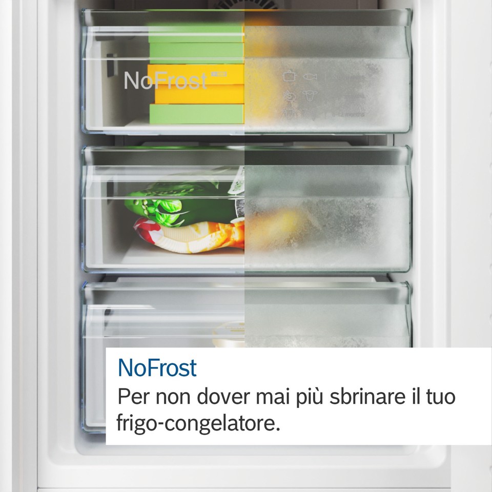 Bosch Serie 4 KGN497WDF Frigorifero Combinato da libera installazione 203 x 70 cm Bianco Classe D