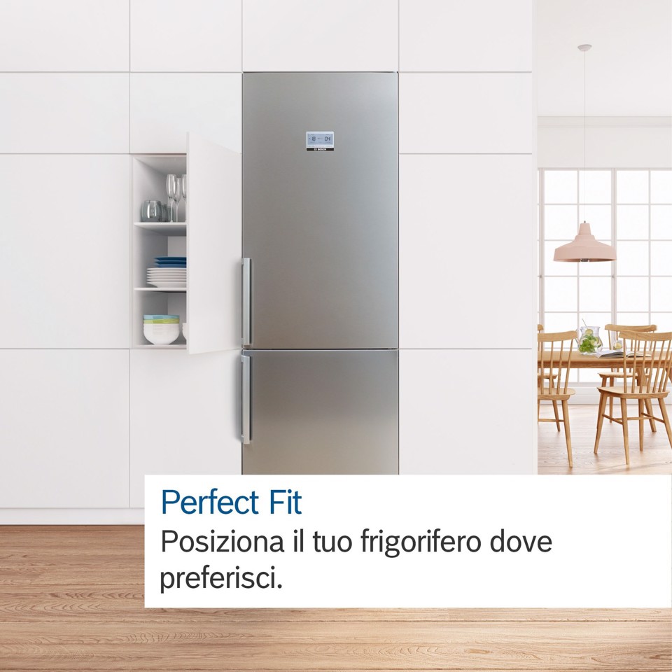 Bosch Serie 4 KGN497WDF Frigorifero Combinato da libera installazione 203 x 70 cm Bianco Classe D