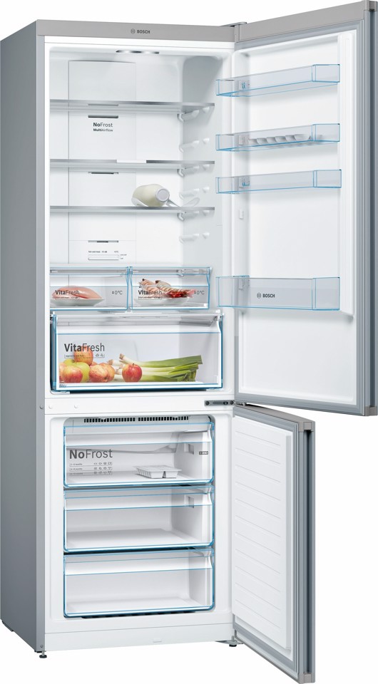 Bosch Serie 4 KGN49XLEA Frigorifero Combinato da libera installazione 203 x 70 cm Metal look Classe E - ammaccatura sul lato
