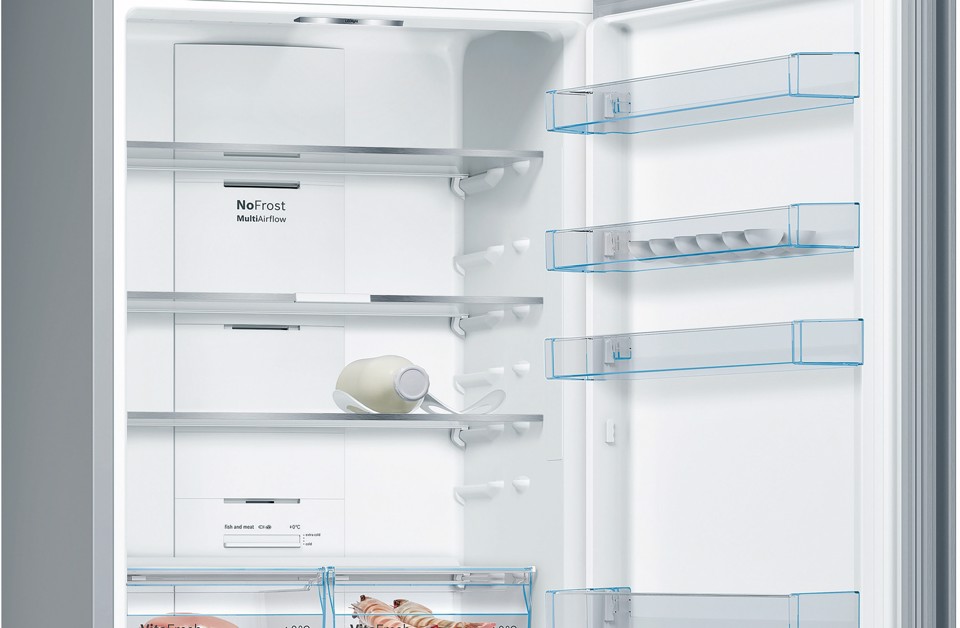 Bosch Serie 4 KGN49XLEA Frigorifero Combinato da libera installazione 203 x 70 cm Metal look Classe E - ammaccatura sul lato