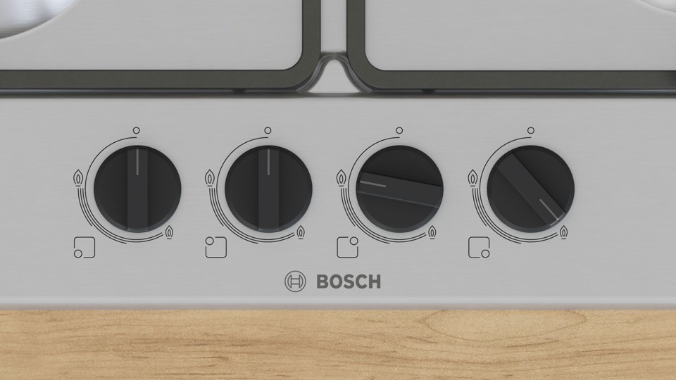 Bosch Serie 4 PGH6B5K60 Piano cottura a gas 60 cm 4 fuochi Acciaio Inox