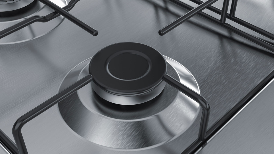 Bosch Serie 4 PGP6B5B85 piano cottura Acciaio inossidabile Da incasso 58 cm Gas 4 Fornello(i)