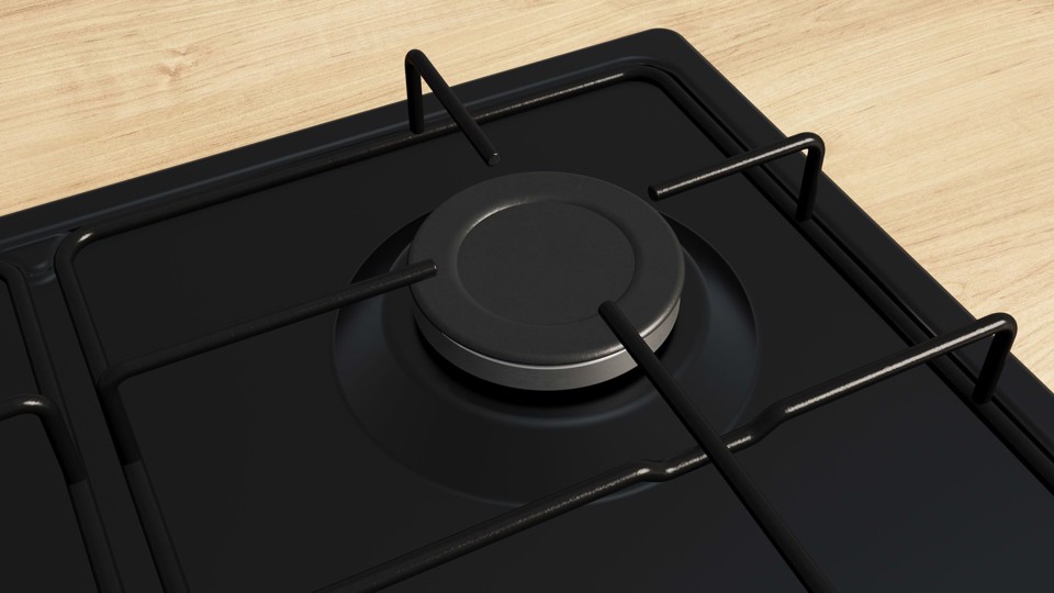 Bosch Serie 4 PGP6B6K80 Piano cottura a gas 60 cm 4 fuochi Acciaio Nero