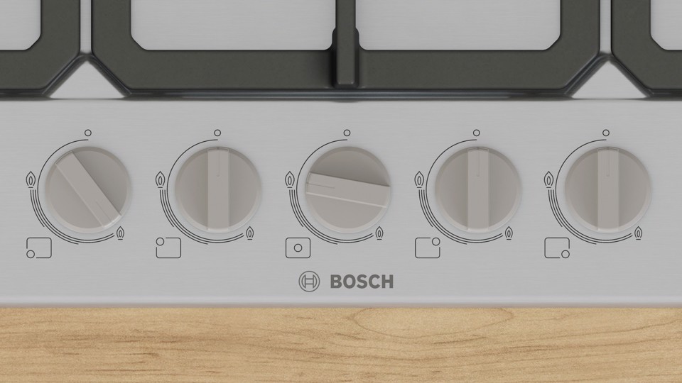 Bosch Serie 4 PGQ7B5K90 Piano cottura a gas 75 cm 5 fuochi Acciaio Inox