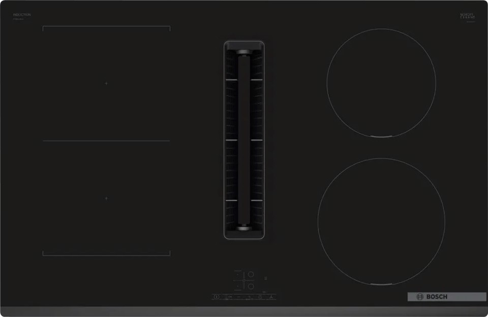 Bosch Serie 4 PVS831B16E Piano con cappa integrata 80 cm CombInduction Nero Classe B