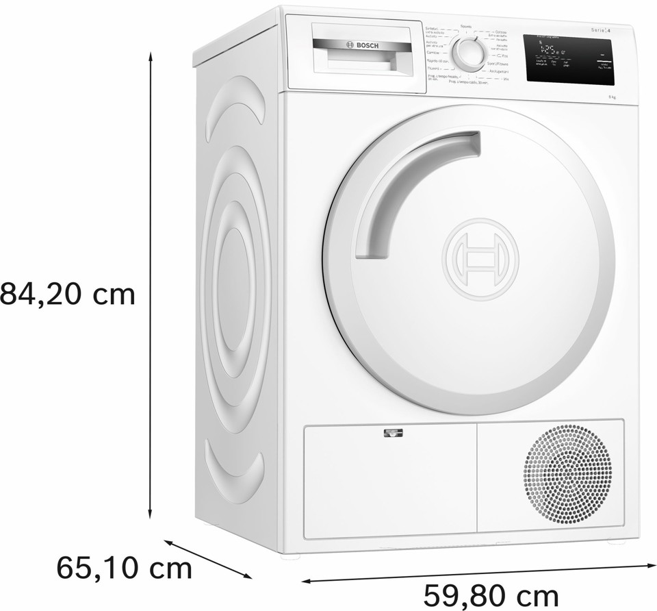 Bosch Serie 4 WTH83058II Asciugatrice a pompa di calore 8 kg Classe F