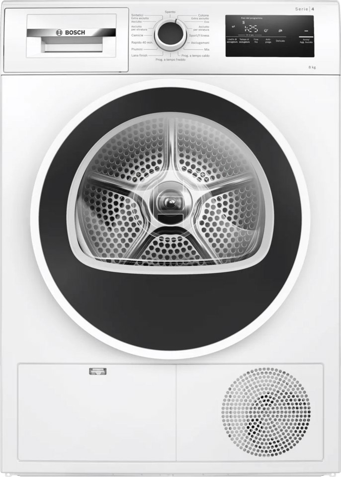 Bosch Serie 4 WTH85208II Asciugatrice a pompa di calore 8 kg Bianco