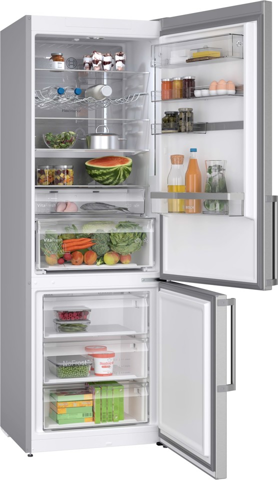 Bosch Serie 6 KGN49AICT frigorifero con congelatore Libera installazione 440 L C Acciaio inossidabile