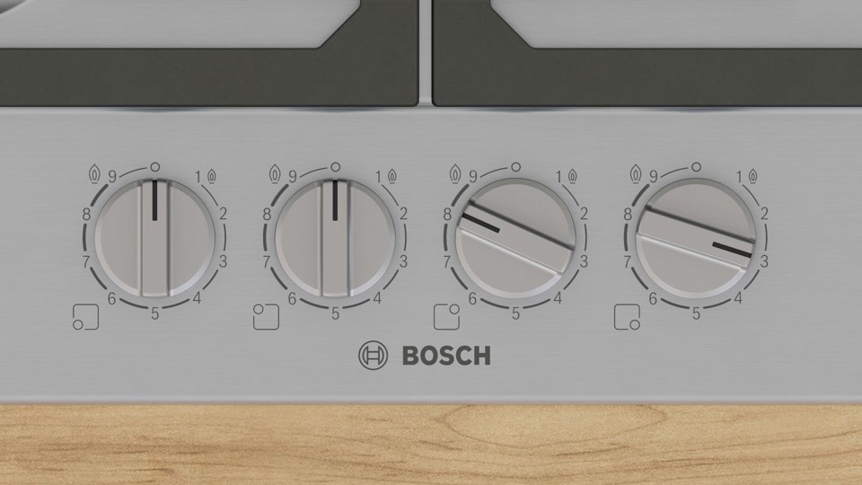 Bosch Serie 6 PCP6A5I90 , Piano cottura a gas, 60 cm, Acciaio inox