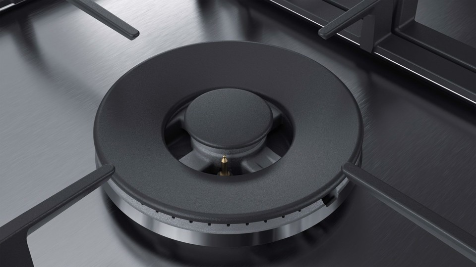 Bosch Serie 6 PCS7A5B90 piano cottura Acciaio inossidabile Da incasso Gas 5 Fornello(i)