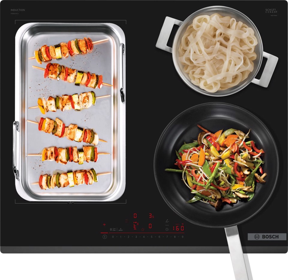 Bosch Serie 6 PIX631HC1E Piano cottura a induzione 60 cm FlexInduction Nero