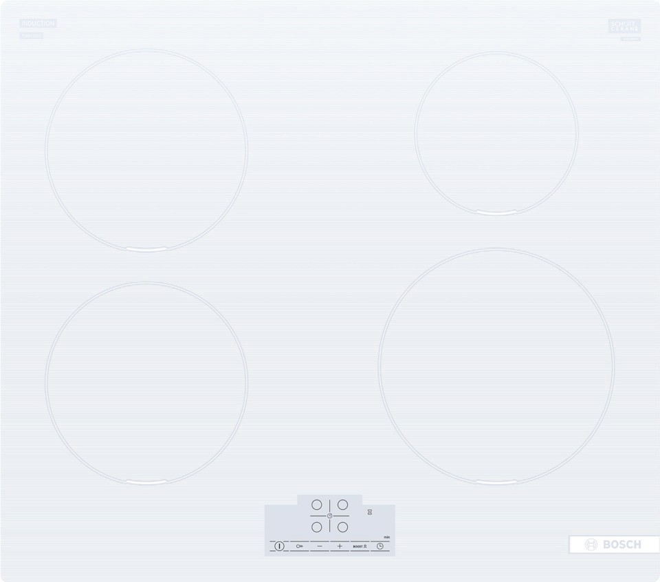Bosch Serie 6 PUE612BB1E Serie 4 Piano cottura a induzione 60 cm 4 zone standard Bianco