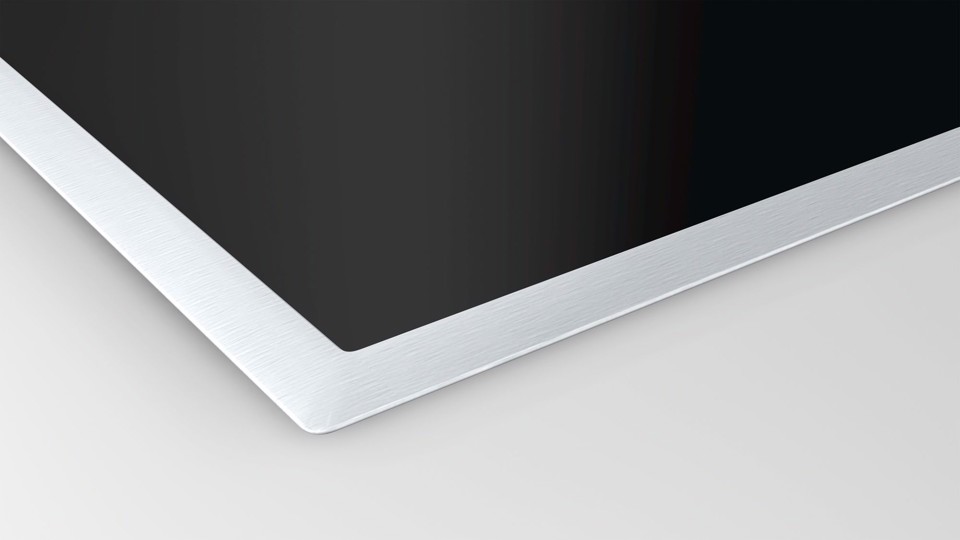 Bosch Serie 6 PVS645FB5E piano cottura Nero, Acciaio inossidabile Da incasso 60 cm Piano cottura a induzione 4 Fornello(i)