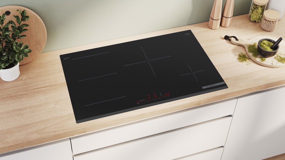 Bosch Serie 6 PVS83KHC1Z piano cottura Nero Da incasso 80 cm Piano cottura a induzione 4 Fornello(i)