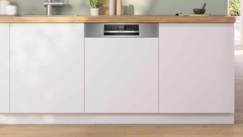 Bosch Serie 6 SMI6ECS12E Lavastoviglie da incasso con frontalino 14 coperti Acciaio spazzolato Classe A