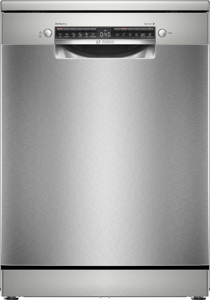 Bosch Serie 6 SMS6ZCI10E Lavastoviglie da libera installazione 14 coperti Acciaio spazzolato anti-impronta Classe B