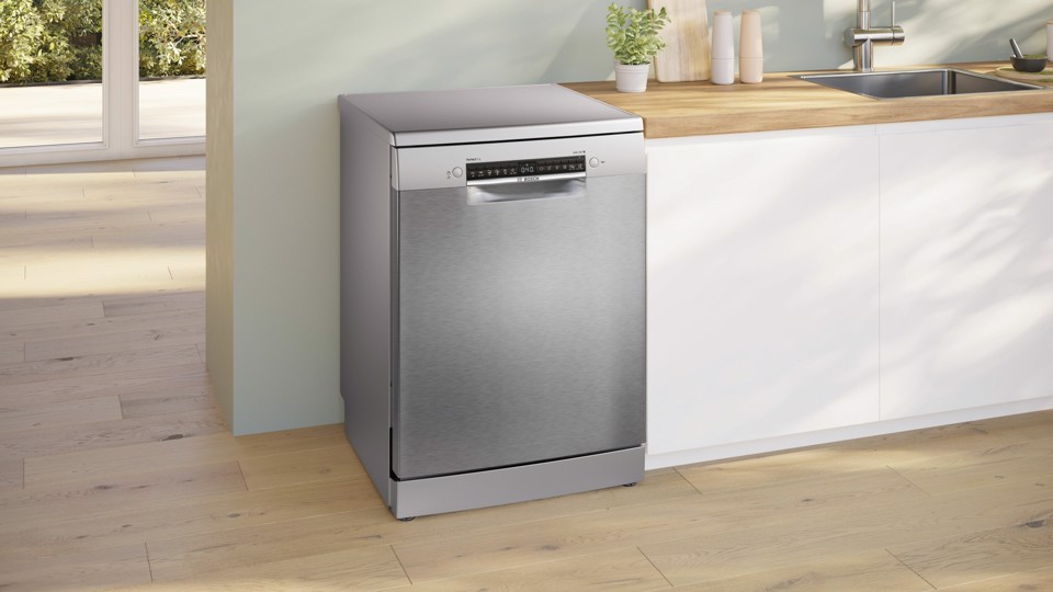 Bosch Serie 6 SMS6ZCI10E Lavastoviglie da libera installazione 14 coperti Acciaio spazzolato anti-impronta Classe B