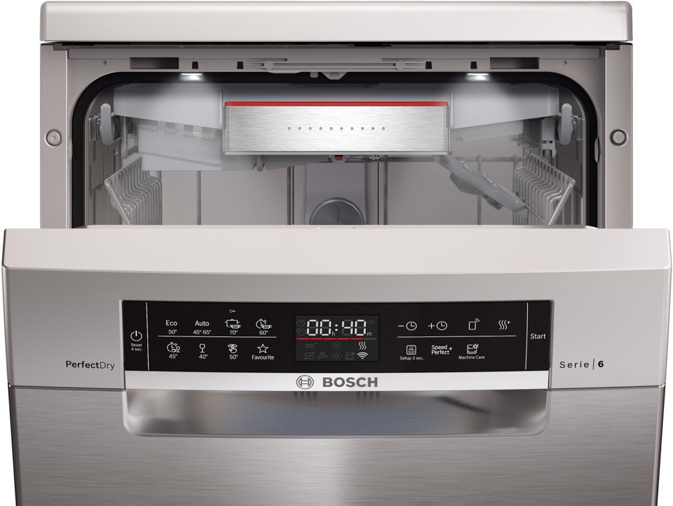 Bosch Serie 6 SPS6YMI14E Lavastoviglie da libera installazione 45 cm Acciaio spazzolato anti-impronta Classe B