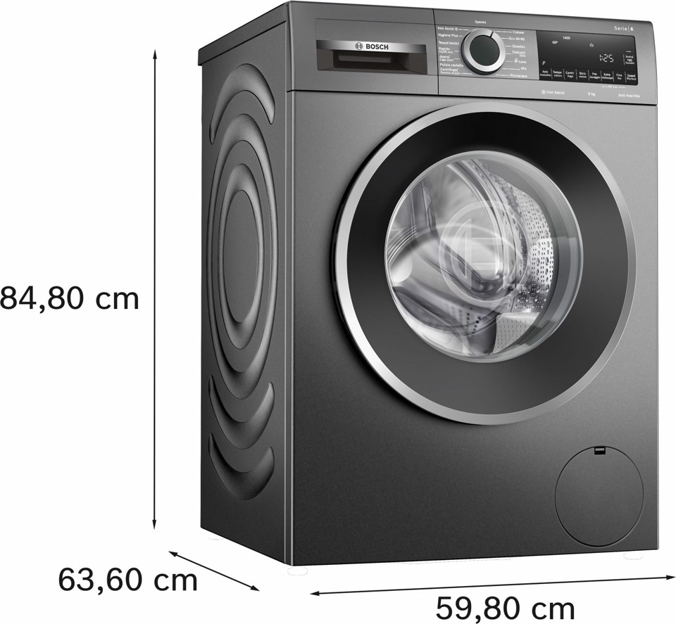 Bosch Serie 6 WGG244ZRIT Lavatrice a carica frontale 9kg 1400g/min Antracite Classe A