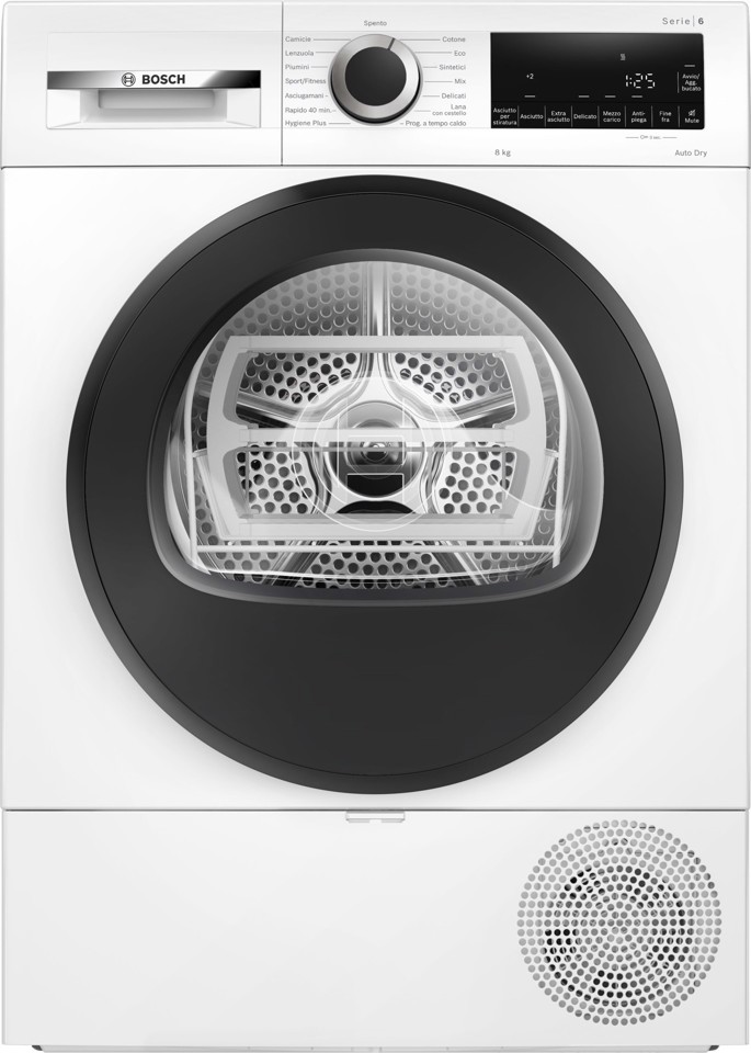 Bosch Serie 6 WQG233D1II asciugatrice Libera installazione Caricamento frontale 8 kg Bianco