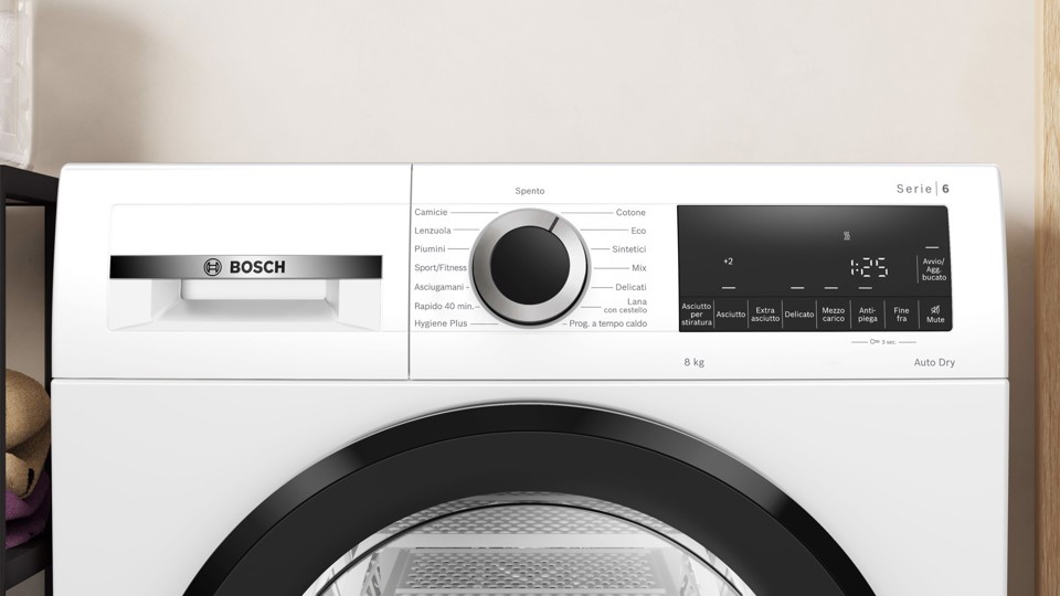 Bosch Serie 6 WQG233D1II asciugatrice Libera installazione Caricamento frontale 8 kg Bianco