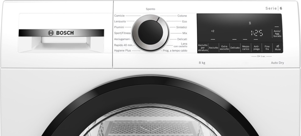 Bosch Serie 6 WQG233D1II asciugatrice Libera installazione Caricamento frontale 8 kg Bianco
