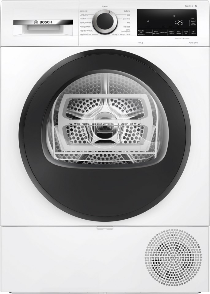 Bosch Serie 6 WQG233D1II asciugatrice Libera installazione Caricamento frontale 8 kg Bianco