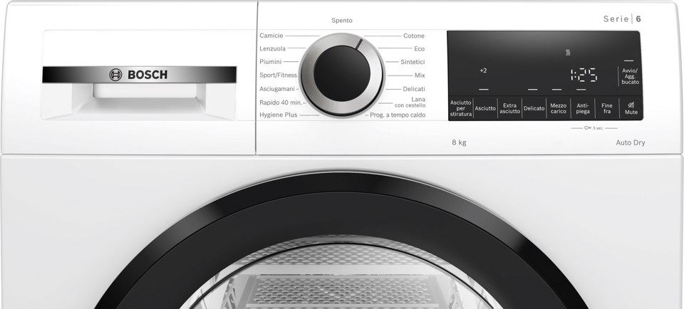 Bosch Serie 6 WQG233D1II asciugatrice Libera installazione Caricamento frontale 8 kg Bianco
