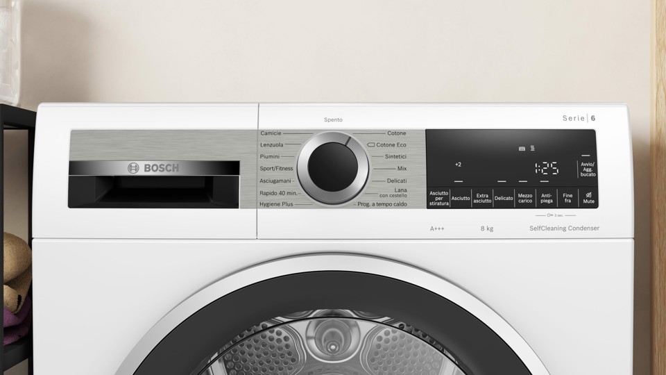 Bosch Serie 6 WQG235D0IT Asciugatrice a pompa di calore 8 kg Bianco