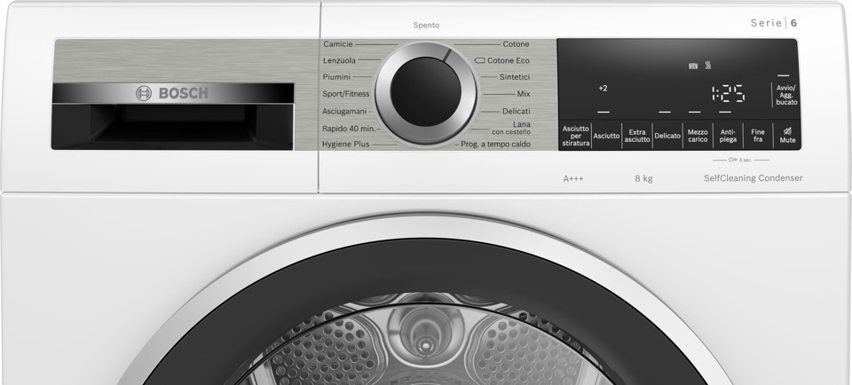Bosch Serie 6 WQG235D0IT Asciugatrice a pompa di calore 8 kg Bianco