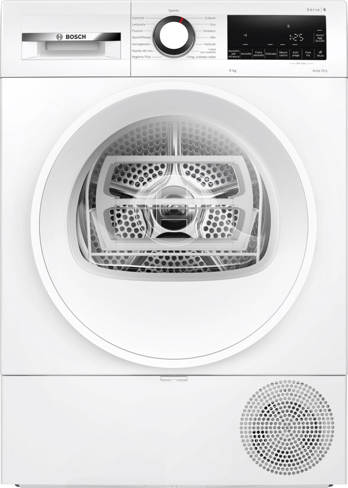 Bosch Serie 6 WQG243D6IT asciugatrice Libera installazione Caricamento frontale 9 kg Bianco