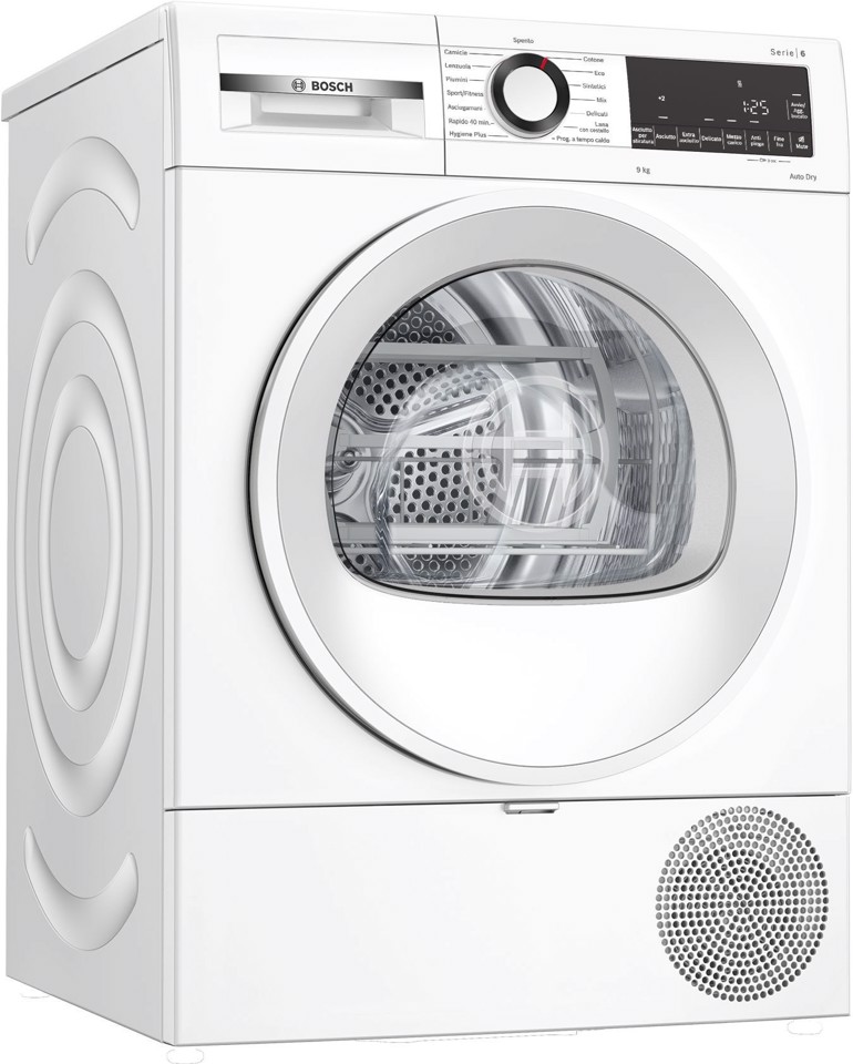 Bosch Serie 6 WQG243D6IT asciugatrice Libera installazione Caricamento frontale 9 kg Bianco
